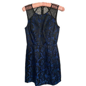 AIDAN Mattox Dresses Aidan Mattox Brocade Blue Black Cocktail Dress